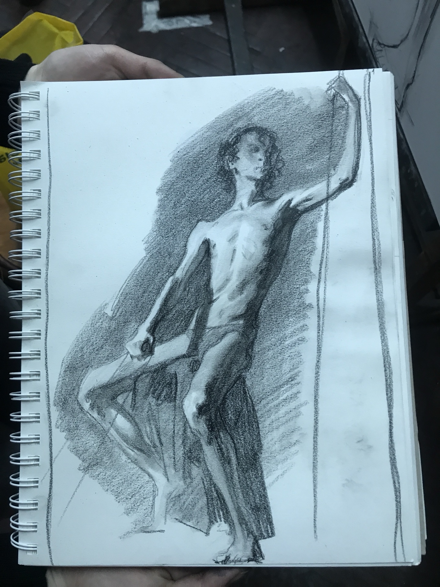 Anna Shevtsova - oil painting, finished. Long-pose figure, warm palette.