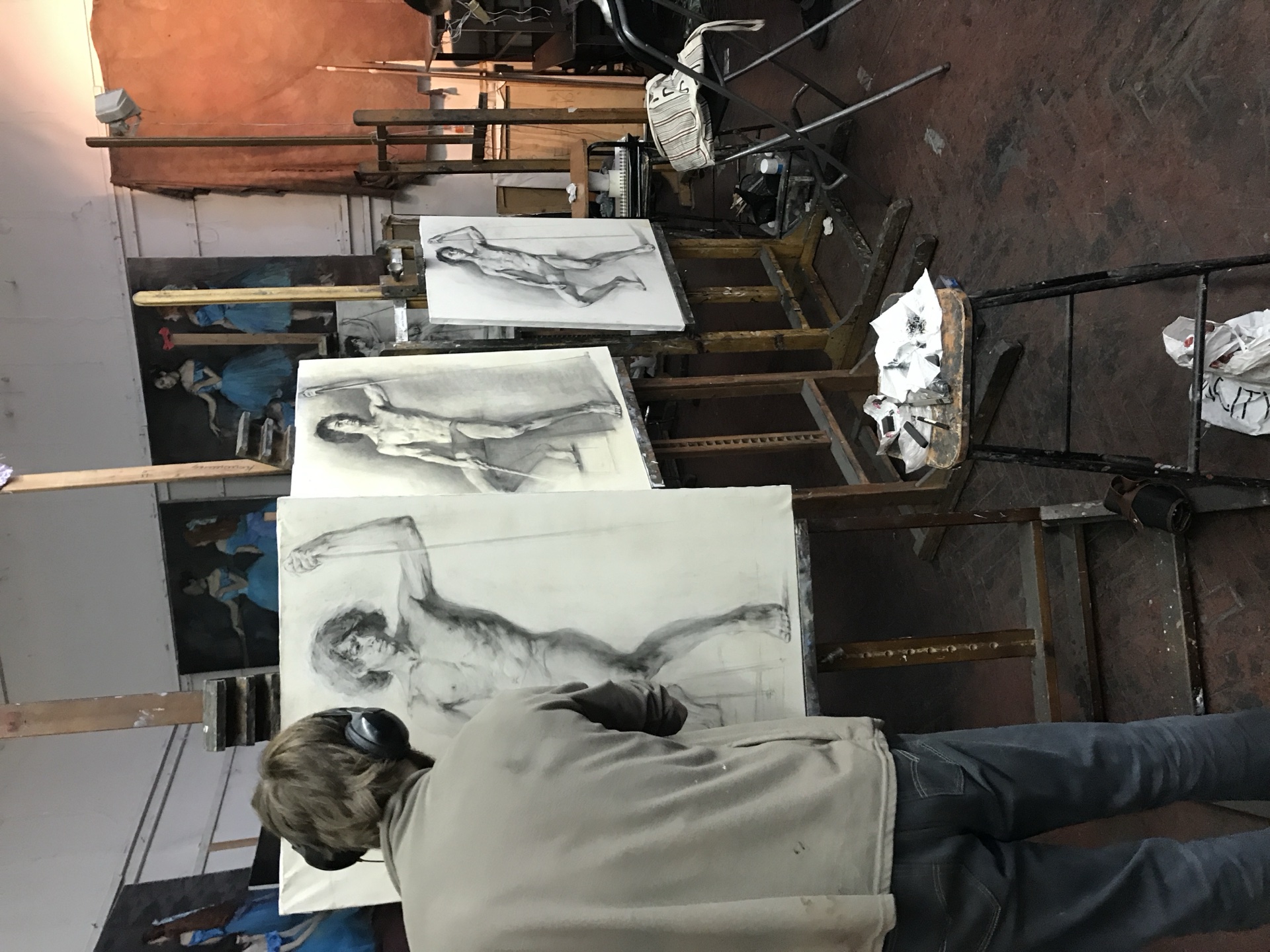 Drawing process - Anna Shevtsova, head study from observation.